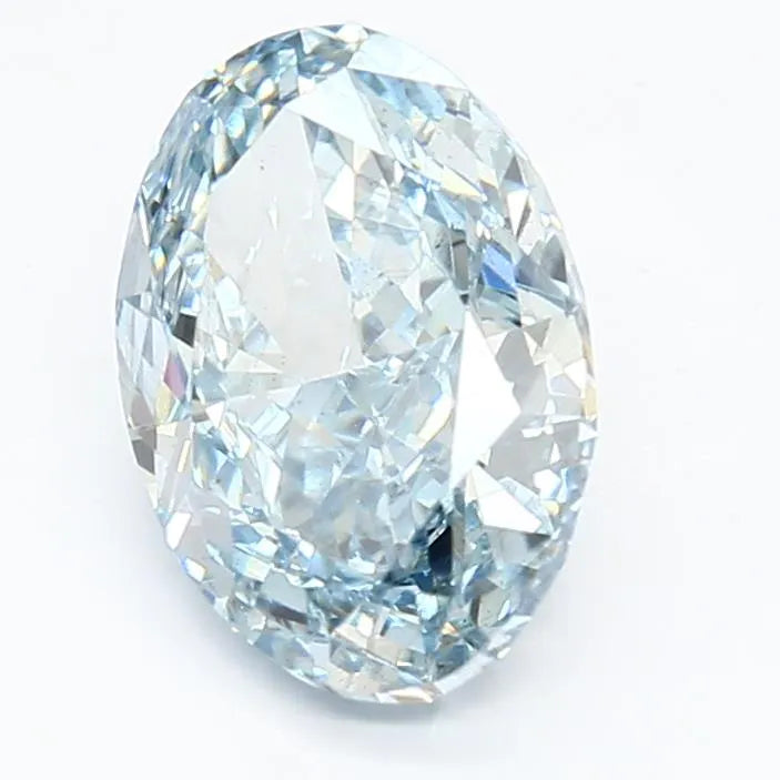 3.10ct Oval Lab Grown Diamond (Colour Fancy Vivid Blue, Clarity SI1, IGI Certified)