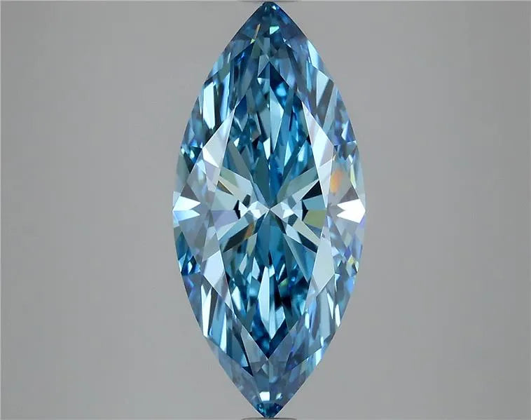 3.66ct Marquise Lab Grown Diamond (Colour Fancy Vivid Blue, Clarity VVS2, IGI Certified)