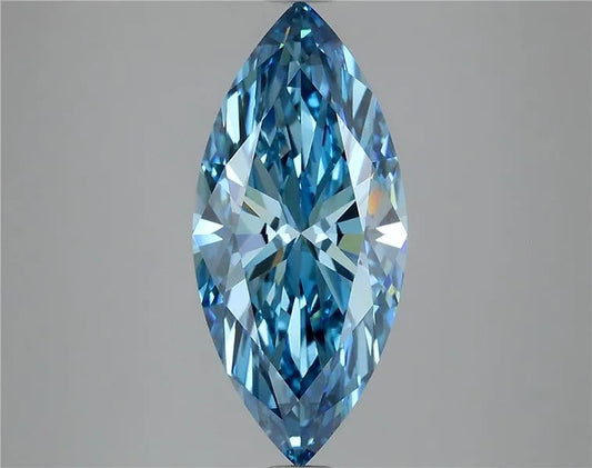 3.66ct Marquise Lab Grown Diamond (Colour Fancy Vivid Blue, Clarity VVS2, IGI Certified)