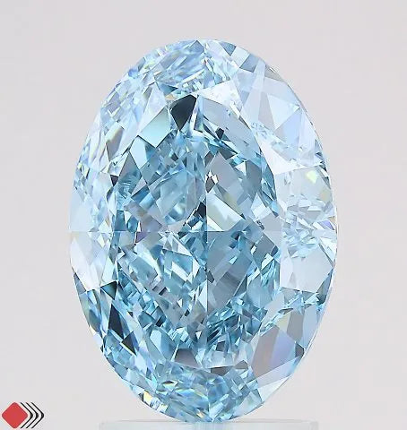 3.29ct Oval Lab Grown Diamond (Colour Fancy Vivid Blue, Clarity VVS1, IGI Certified)