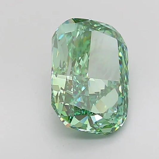 4.01ct Cushion modified Lab Grown Diamond (Colour Fancy Vivid Green, Clarity VS1, IGI Certified)