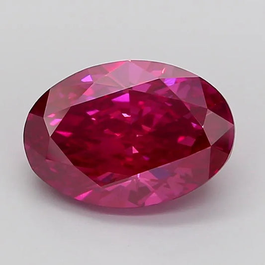 4.96ct Oval Lab Grown Diamond (Colour Fancy Deep Pink, Clarity VS1, IGI Certified)