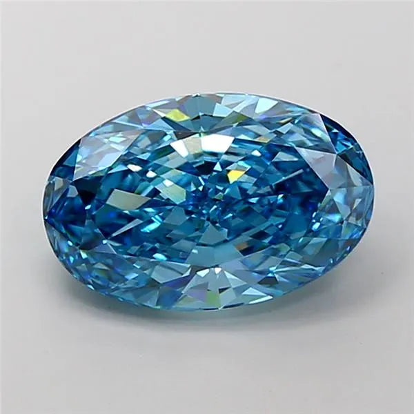 5.02ct Oval Lab Grown Diamond (Colour Fancy Vivid Blue, Clarity VVS2, IGI Certified)