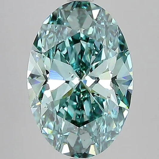 5.02ct Oval Lab Grown Diamond (Colour Fancy Vivid Green, Clarity SI1, IGI Certified)