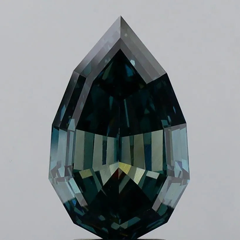 5.23ct Pear Lab Grown Diamond (Colour Fancy Deep Blueish Green, Clarity VVS1, IGI Certified)