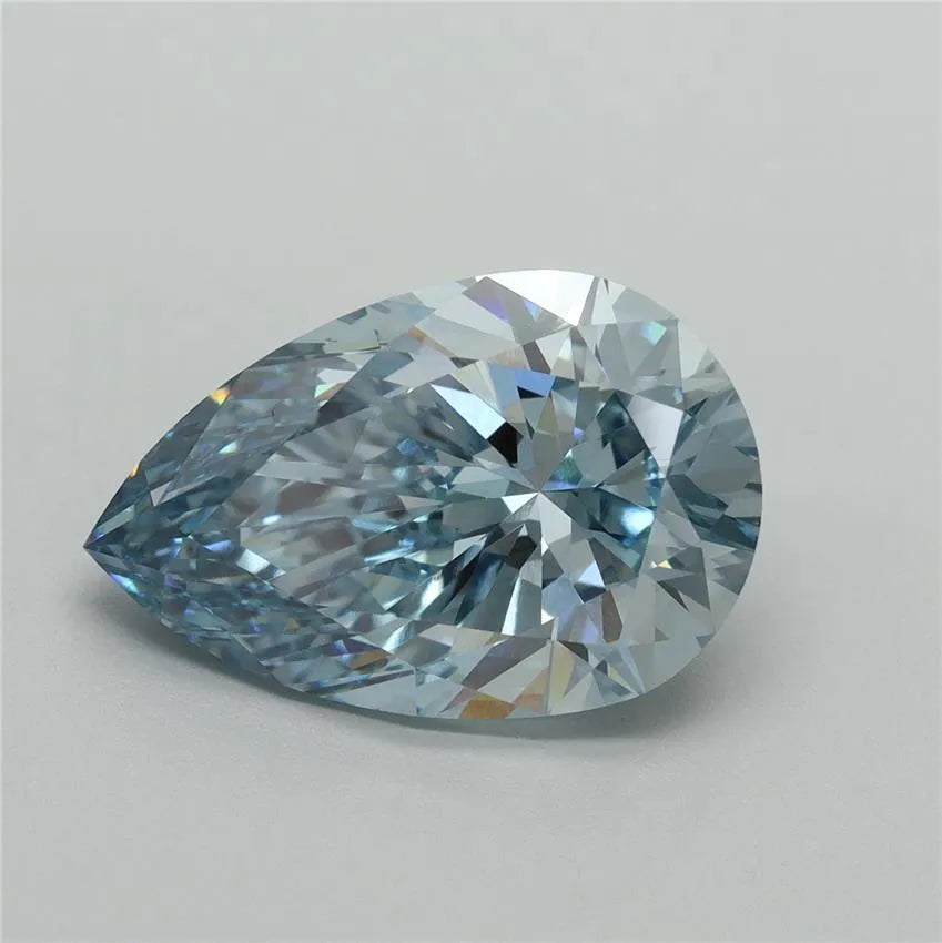 5.49ct Pear Lab Grown Diamond (Colour Fancy Vivid Blue, Clarity VS2, IGI Certified)