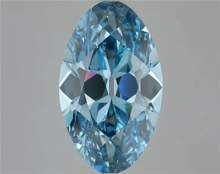 5.77ct Oval Lab Grown Diamond (Colour Fancy Vivid Blue, Clarity VS2, IGI Certified)
