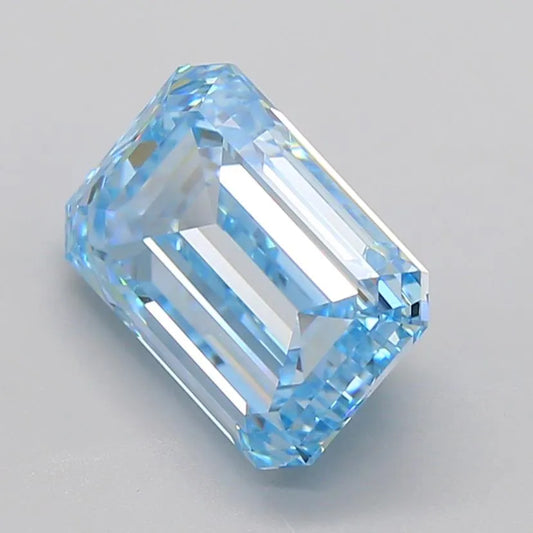 5.88ct Emerald Lab Grown Diamond (Colour Fancy Intense Blue, Clarity VVS2, IGI Certified)