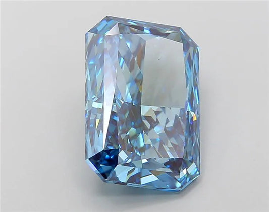 6.66ct Radiant Lab Grown Diamond (Colour Fancy Vivid Blue, Clarity VS1, IGI Certified)
