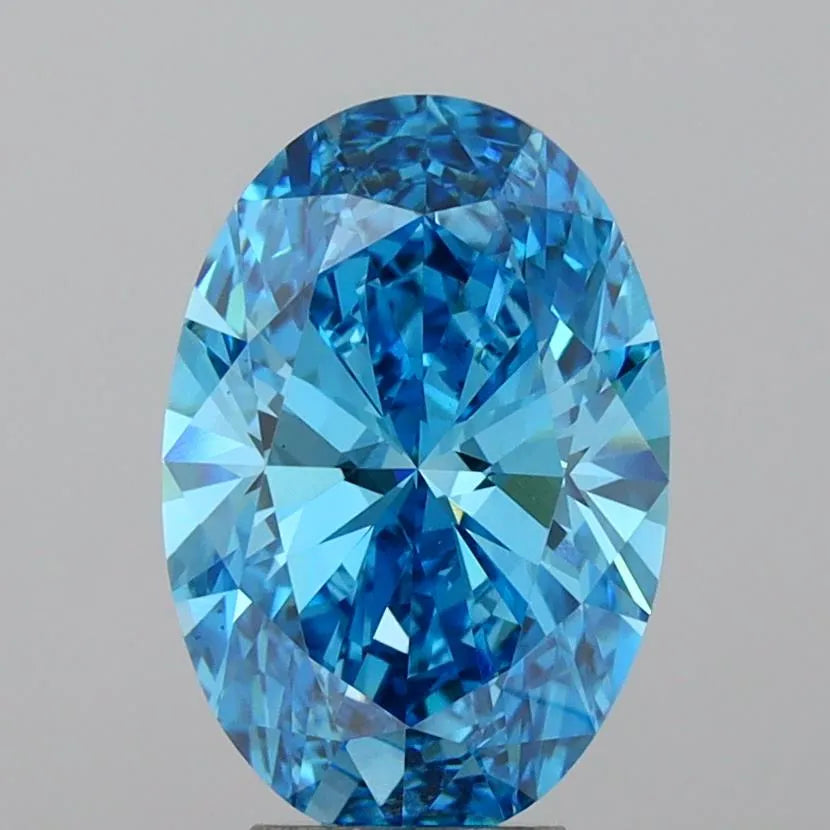 5.03ct Oval Lab Grown Diamond (Colour Fancy Vivid Blue, Clarity VS2, IGI Certified)