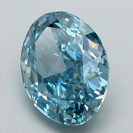 3.27ct Oval Lab Grown Diamond (Colour Fancy Vivid Blue, Clarity VVS2, IGI Certified)