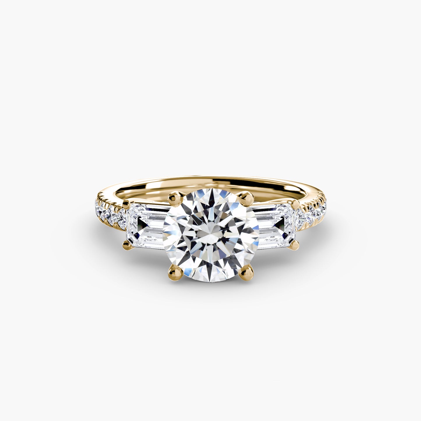 Three-Stone Ring with Pavé Band 4