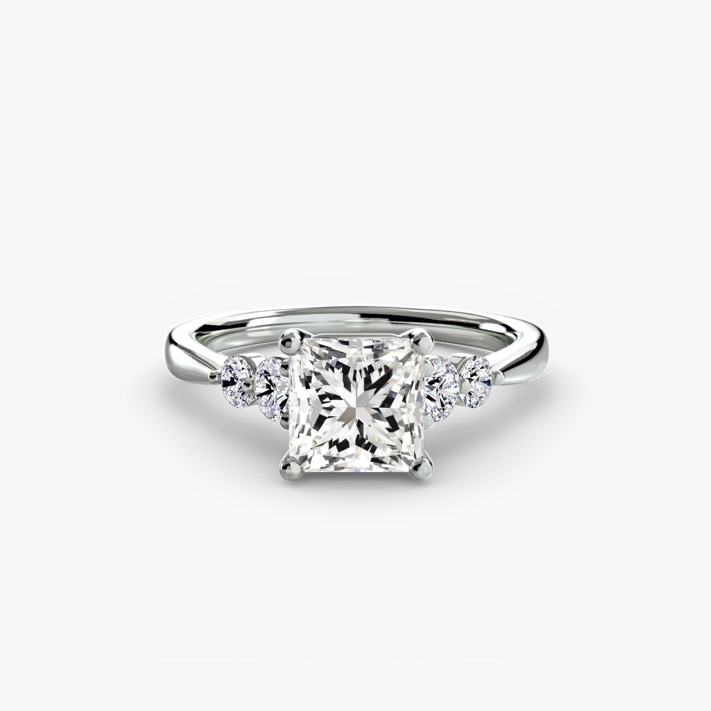 Solitaire with Shoulder Accents – Classic